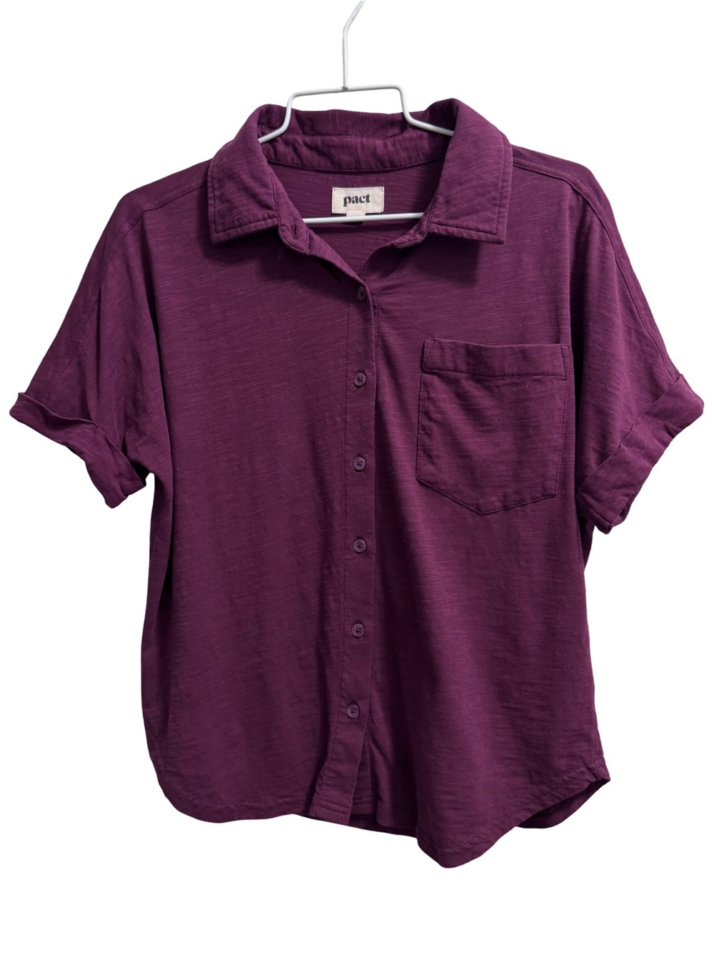 Pact Organic Cotton Shirt Sangria Purple Size  XS